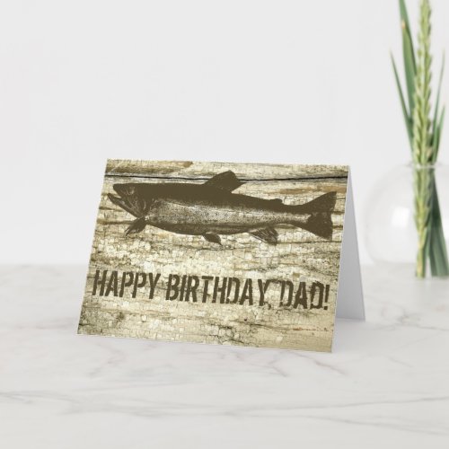Antique Fish on Vintage Cutting Board Birthday Card