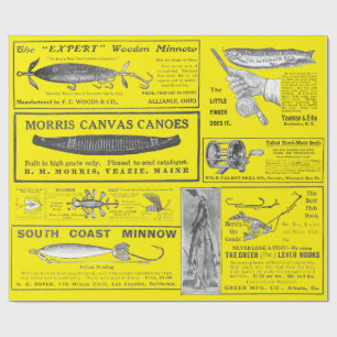 Antique Fishing Fisherman Ads Circa 1909 Lures Wr Wrapping Paper