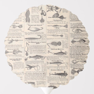 Antique Fishing Lures Catalog Page Vintage Print Balloon