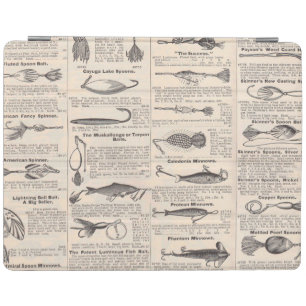 Antique Fishing Lures Catalog Page Vintage Print iPad Smart Cover
