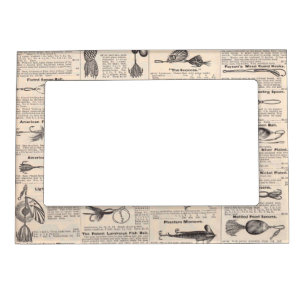 Antique Fishing Lures Catalog Page Vintage Print Magnetic Frame