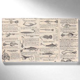 Antique Fishing Lures Catalog Page Vintage Print Name Tag
