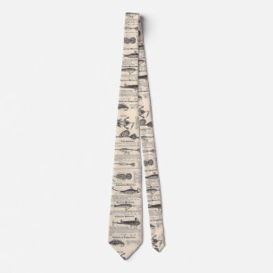 Antique Fishing Lures Catalog Page Vintage Print Neck Tie