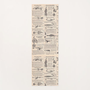 Antique Fishing Lures Catalog Page Vintage Print Yoga Mat