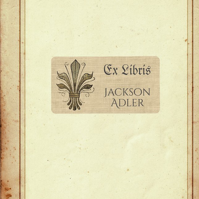 Antique Fleur de  Lis Ex Libris Bookplate (Creator Uploaded)