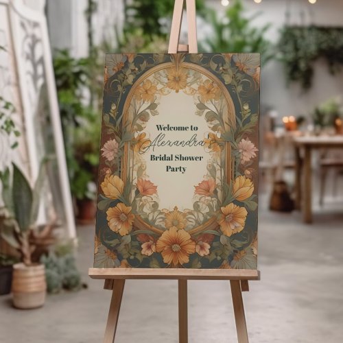 Antique Floral Art Nouveau Bridal Shower Foam Board