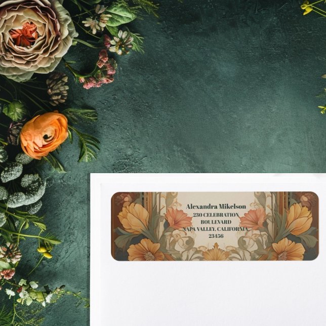 Antique Floral Art Nouveau Bridal Shower Label (Creator Uploaded)