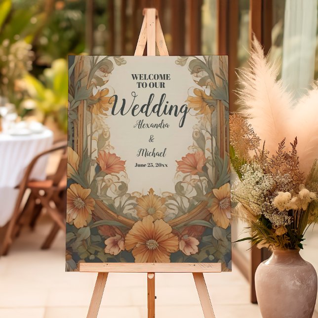 Antique Floral Art Nouveau Wedding Foam Board (Creator Uploaded)