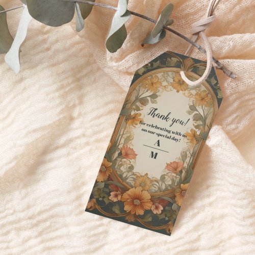 Antique Floral Art Nouveau Wedding Gift Tags