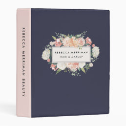 Antique Floral Blush &amp; Navy Mini Binder