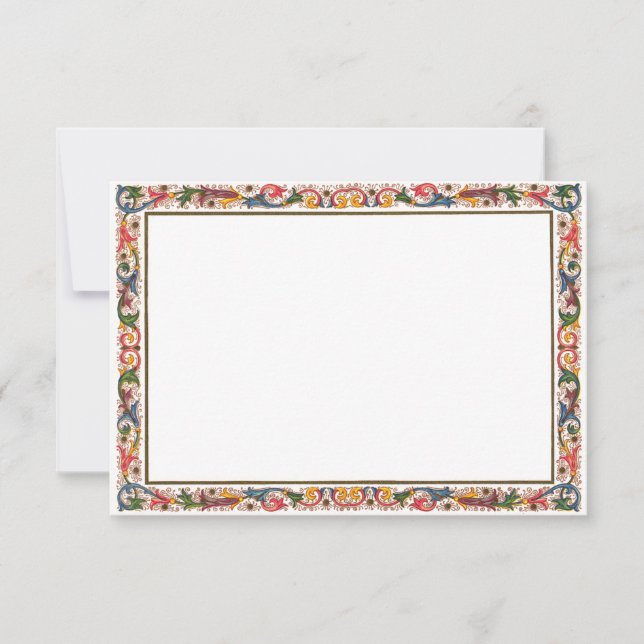 Antique Floral Border RSVP Card Template (Front)