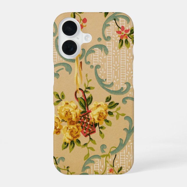 Antique Floral Decorative Wallpaper Pattern Iphone Case (Back)