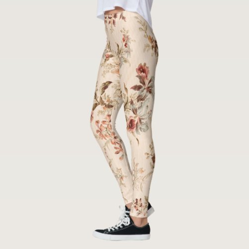 Antique Floral Fabric Leggings