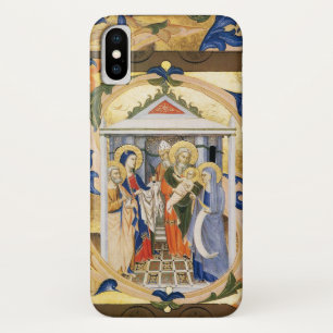 ANTIQUE FLORAL NATIVITY CHRISTMAS PARCHMENT iPhone X CASE