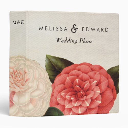 Antique Floral Personalized Wedding Planner Binder