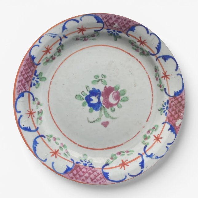 Antique Floral Plate 9" (Front)