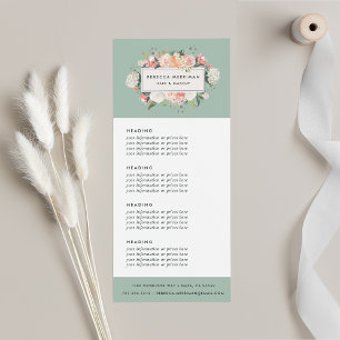 Antique Floral Pricing or Services Rack Card