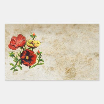 Antique Floral Rectangular Sticker by camcguire at Zazzle