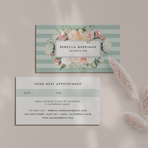 Antique Floral Sage Green Stripe  Appointment
