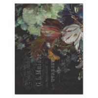 Vintage Texture Rustic Floral Decoupage Tissue Paper