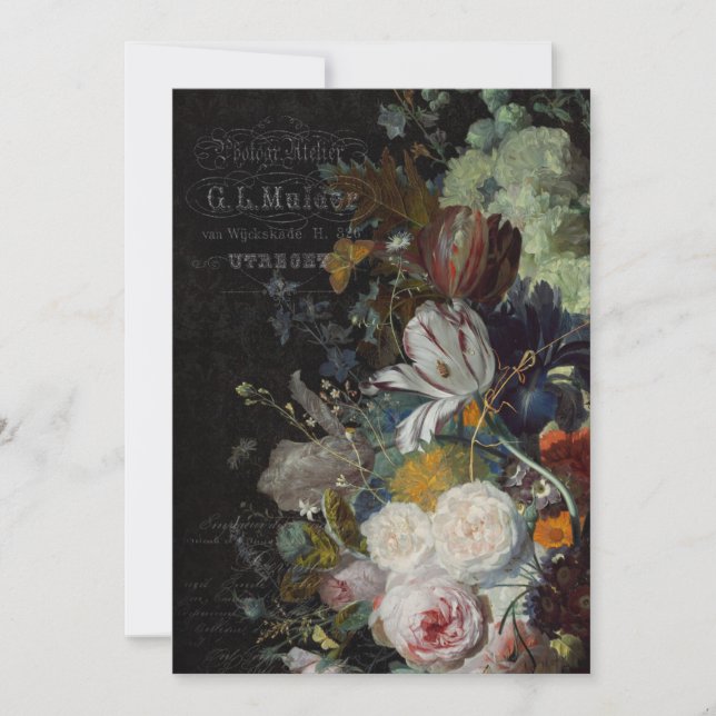 Antique Floral Still Life  Note Card (Front)