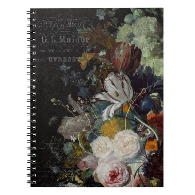 Antique Floral Still Life  Notebook (Front)