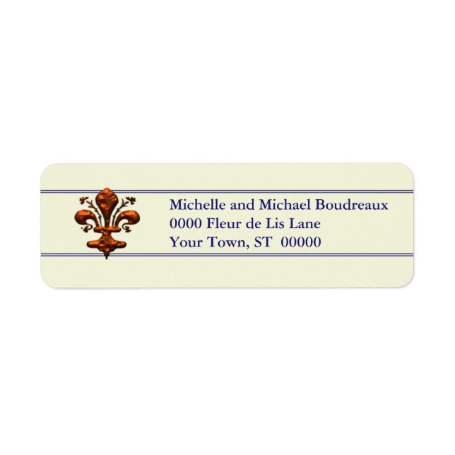 Antique Florence Style Fleur de Lis Label (Front)