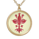 Antique Florentine Fleur De Lise,cream Gold Plated Necklace at Zazzle