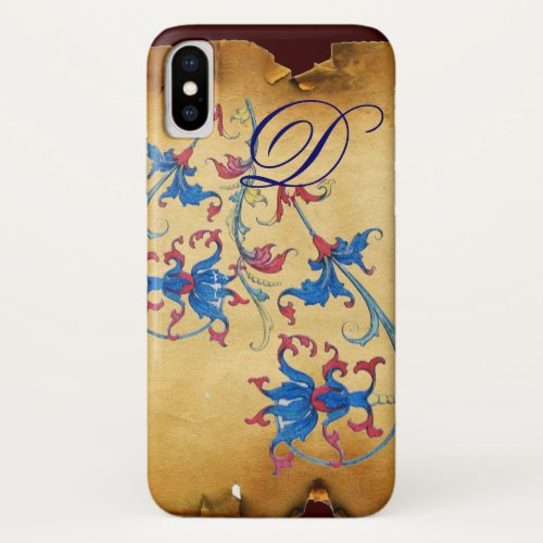 ANTIQUE FLORENTINE FLORAL MOTIFS MONOGRAM iPhone XS CASE