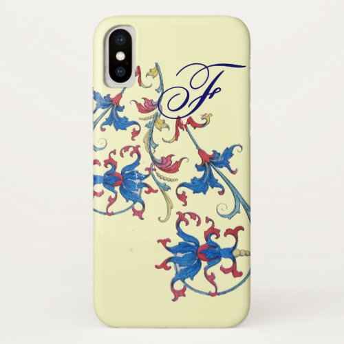 ANTIQUE FLORENTINE FLORAL MOTIFS MONOGRAMCream iPhone XS Case