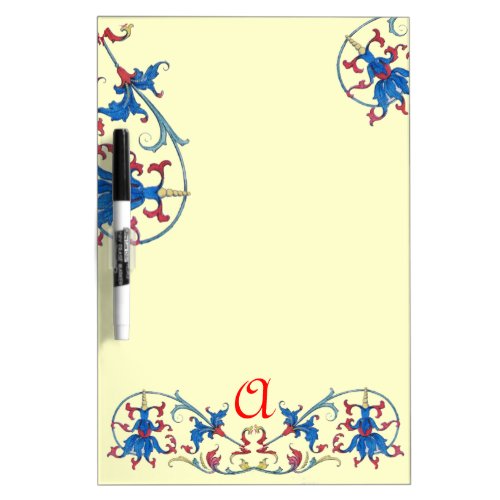 ANTIQUE FLORENTINE RED BKUE FLORAL MOTIFS Dry_Erase BOARD