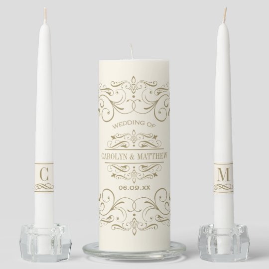 ivory unity candle set