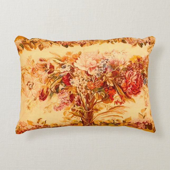 Antique Flower Bouquet  Accent Pillow (Front)