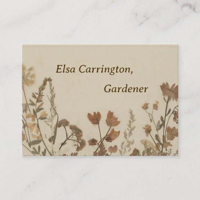 Antique Flower Collage Business Card (Front)