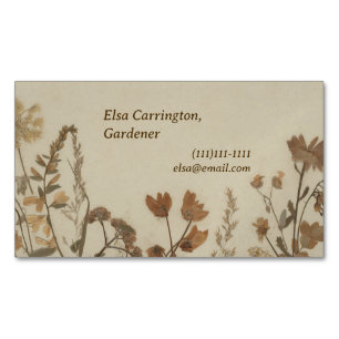 Antique Flower Collage Business Card Magnet