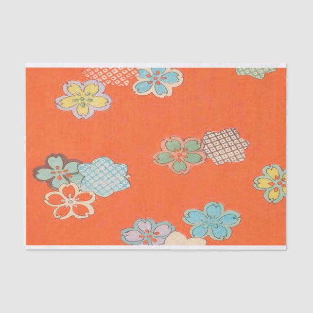 Antique Flower Design - Tissue Paper for Crafting (Front)