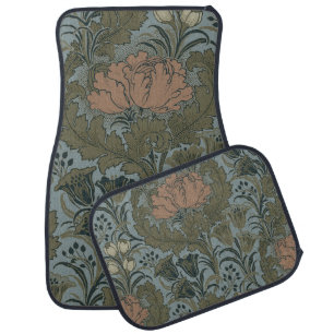 Antique Flower Morris Garden Floral Wallpaper Car Floor Mat