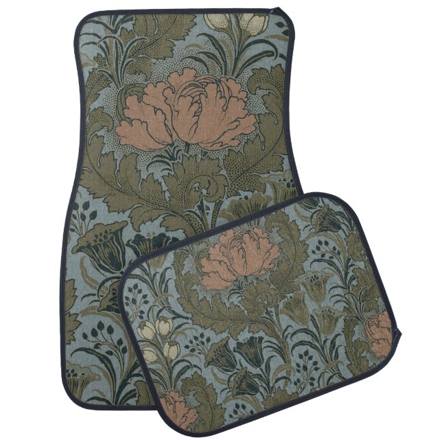 Antique Flower Morris Garden Floral Wallpaper Car Floor Mat (Set)
