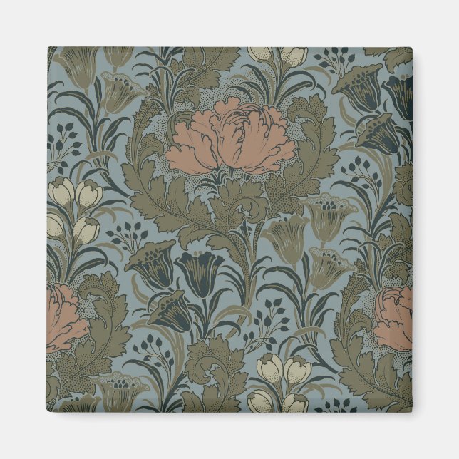 Antique Flower Morris Garden Floral Wallpaper Magnet (Front)