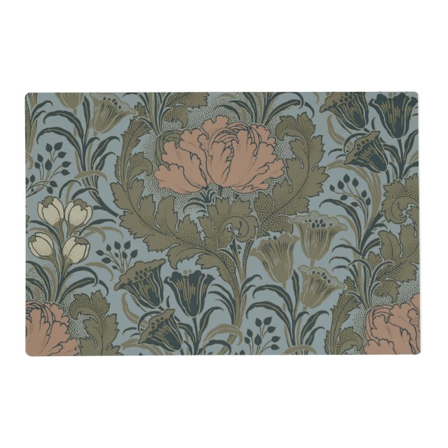 Antique Flower Morris Garden Floral Wallpaper Placemat (Front)