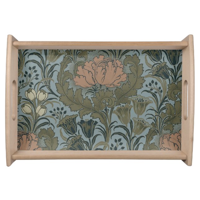 Antique Flower Morris Garden Floral Wallpaper Serving Tray (Front)