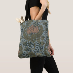 Antique Flower Morris Garden Floral Wallpaper Tote Bag