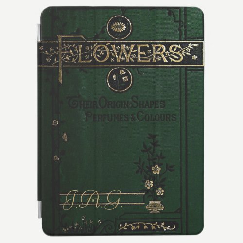 Antique Flowers Book Cover In Green