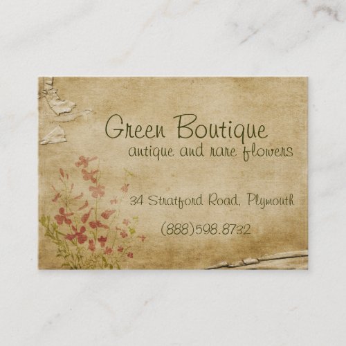 Antique Flowers Business Card Template