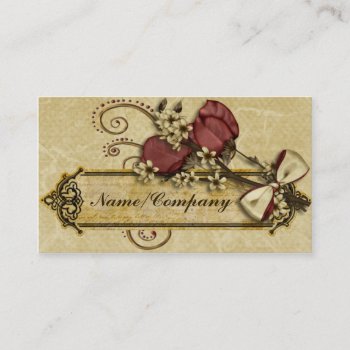 Antique Flowers Business Card by RainbowCards at Zazzle