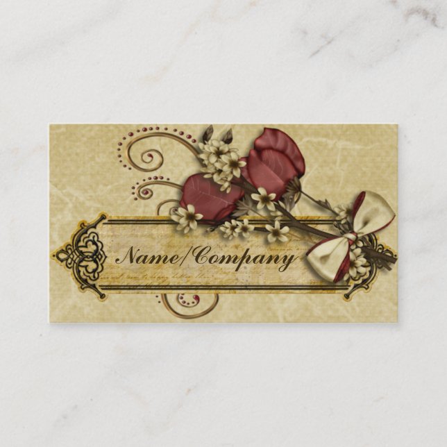 Antique Flowers Business Card (Front)