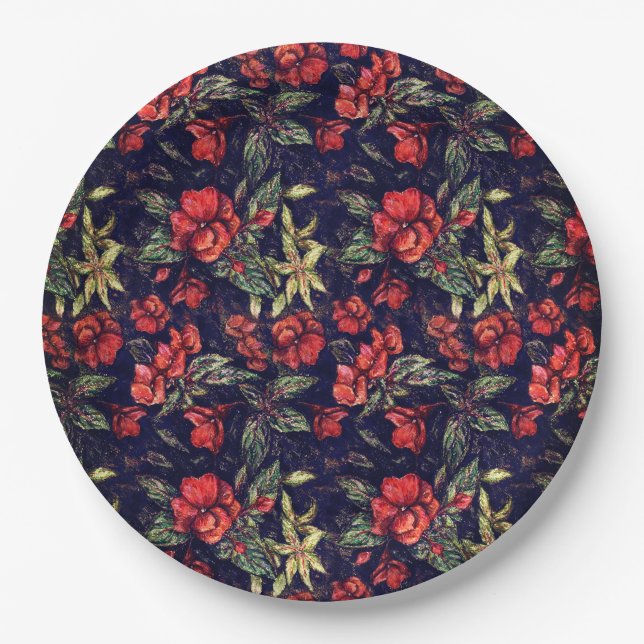 Antique Flowers by Alexandra Cook aka Linandara Paper Plates (Front)