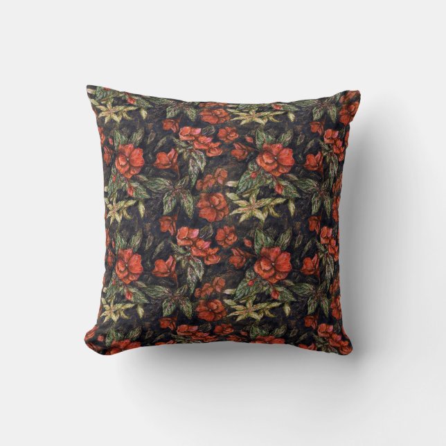 Antique Flowers by Alexandra Cook aka Linandara Throw Pillow (Front)