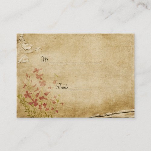 Antique Flowers Table Place Card Business Card