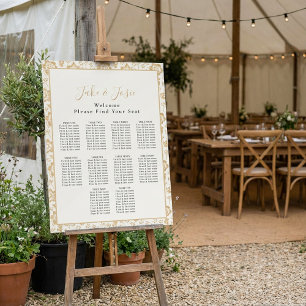 Antique flowers Wedding Seating Foam Board